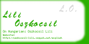 lili oszkocsil business card